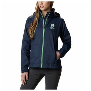 Columbia Women's Notre Dame Fighting Irish Waterproof Hooded Jacket Blue X-Large